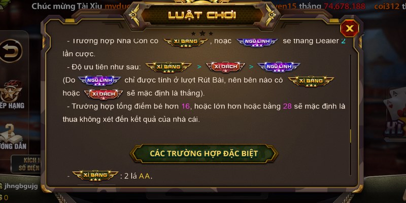 Một số luật chơi xì dách b52 cơ bản